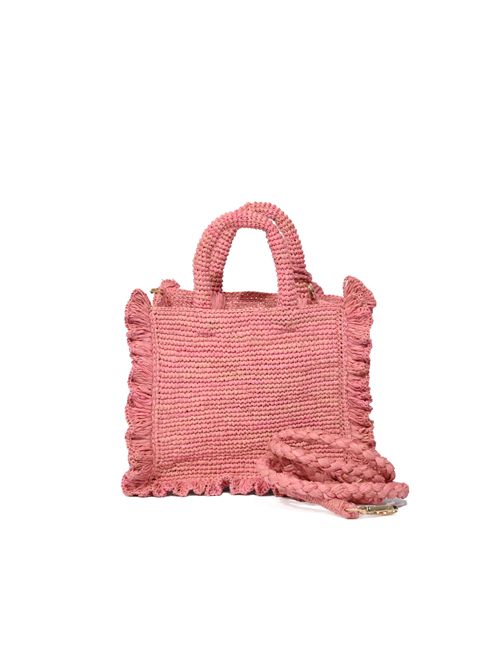 Borsa Volant Mini in raffia rosa con logo ricamato Mc2 Saint Barth | RAFV00200223L